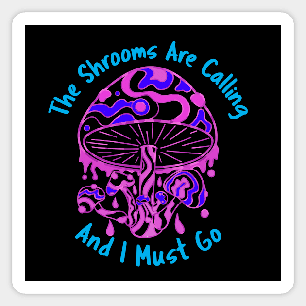 PINK And Blue Shrooms Mushroom Lover Sticker by SartorisArt1